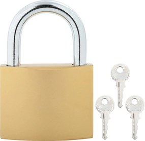 vidaXL Κλειδαριά U με Κλειδιά 50 pcs Ορείχαλκος Σίδερο