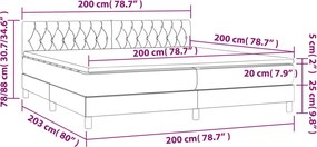 vidaXL Κρεβάτι Boxspring με Στρώμα Μπλε 200x200 εκ. Υφασμάτινο