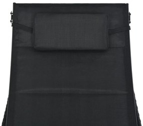 Ξαπλώστρα Μαύρη από Συνθετικό Ρατάν / Textilene - Μαύρο