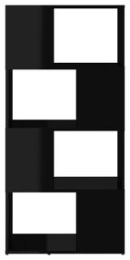 vidaXL Βιβλιοθήκη/Διαχωριστικό Χώρου Γυαλισ. Μαύρο 60 x 24 x 124,5 εκ.