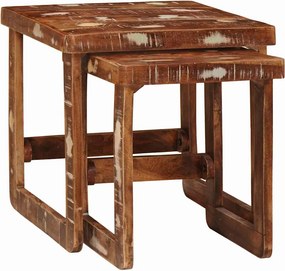 vidaXL Ένθετα τραπέζια 2 τμχ. Καφέ 46 x 46 x 45 εκ.