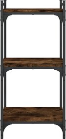 vidaXL Βιβλιοθήκη 3 Επιπέδων Καπνιστή Δρυς 40x30x86 εκ. Επεξεργ. Ξύλο
