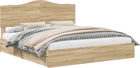 vidaXL Κρεβάτι Αποθήκης Δρύς Sonoma 180 x 200 cm Επεξεργασμένο ξύλο