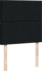 vidaXL Κρεβάτι Boxspring με Στρώμα Μαύρο 80 x 200 εκ. Υφασμάτινο