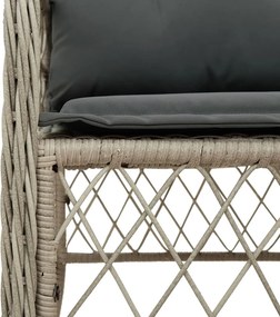 vidaXL Σετ Τραπεζαρίας Κήπου 5 τεμ. Αν. Γκρι Συνθ. Ρατάν με Μαξιλάρια