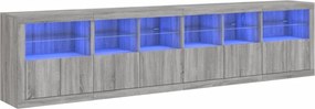vidaXL Μπουφές με LED Γκρι Sonoma 283 x 37 x 67 εκ.