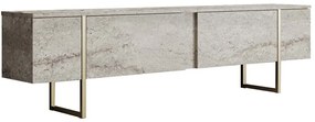 Έπιπλο Τηλεόρασης Luxe 618BLY1254 180x30x50cm Travertine Beige-Gold
