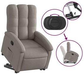 vidaXL Πολυθρόνα Ανακλινόμενη με Ανύψωση Χρώμα Taupe Υφασμάτινη
