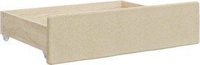 vidaXL Συρτάρια Κρεβατιού 2 τεμ. Κρεμ Επεξ. Ξύλο και Ύφασμα