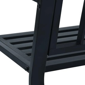 vidaXL Παγκάκι Κήπου Μαύρο 125 εκ. Ατσάλινο