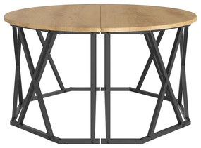 vidaXL Τραπεζάκι Καφετέριας Artisan Oak 31.5x31.5x16.5 ίντσες Φτιαγμένο από Κυκλική Ξυλαπορρίμματα