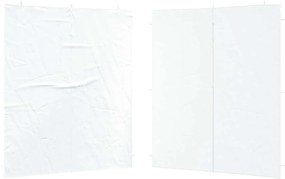 vidaXL Πλευρική Σκηνής Πάρτι 2 pcs Λευκό 200 x 195 εκ.