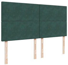 Οθωμανικό κρεβάτι με στρώματα&amp;LEDs Dark Green 180x200cm Velvet - Πράσινο