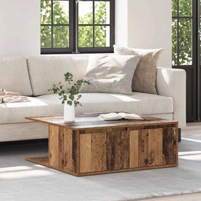 vidaXL Τραπεζάκι σαλονιού with Drawer Παλιό ξύλο 80 x 80 x 31 cm