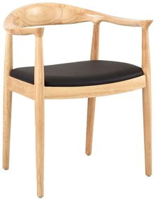 Καρέκλα Fuji 03-1086 57x45x73,5cm Natural-Black Ξύλο,PU