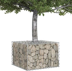 vidaXL Ανασηκωμένο κρεβάτι gabion Ασημί