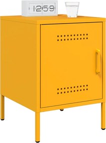 vidaXL Κομοδίνα 2 τεμ. Μουσταρδί 36x39x50,5 εκ. από Χάλυβα