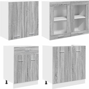 vidaXL Μονάδα κουζίνας Lyon 4 pcs Γκρι Sonoma Επεξεργασμένο Ξύλο