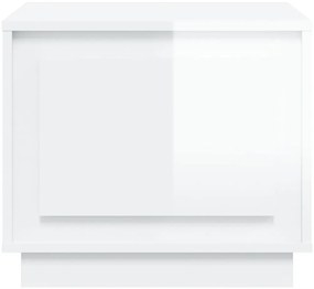 vidaXL Τραπεζάκι Σαλονιού Γυαλ. Λευκό 51x50x44 εκ. Επεξεργ. Ξύλο