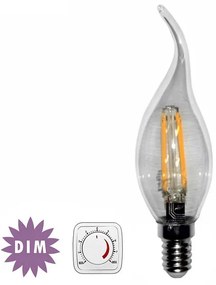 Adeleq Led Λάμπα Cog Κεράκι Διάφανο Με Μύτη Ε14 4W Ντιμαριζόμενο Θερμό 13-140140029