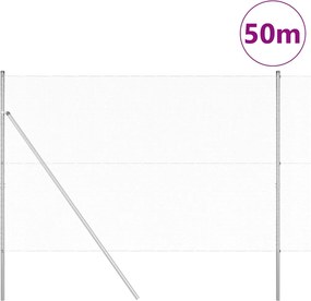 vidaXL Έξιγωνο φράχτη σταθερού εδάφους 50 x 1,6 m Ασημί Δίχτυ