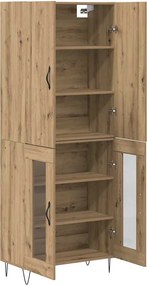 vidaXL Highboard 2 pcs Artisan Oak Μηχανική ξυλεία και γυαλί