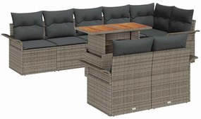 vidaXL Σετ Καναπέ Κήπου με μαξιλάρι 9 pcs Γκρι 100 x 55 x 73 εκ