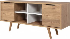 Έπιπλο Τηλεόρασης Sapphire Δρυς / Λευκό POUL 130x35x18