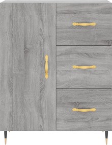 vidaXL Ντουλάπι Γκρι Sonoma 69,5 x 34 x 180 εκ. Επεξεργασμένο Ξύλο