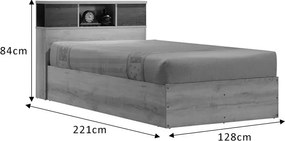 Κρεβάτι OLYMPUS pakoworld σε χρώμα castillo-toro 120x200εκ