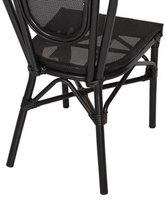 Καρέκλα TRENT C5052 Αλουμινίου Bamboo Look με Textline Μαύρη 45x57x88 εκ. 45x57x88 εκ.