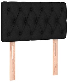 vidaXL Κρεβάτι Boxspring με Στρώμα Μαύρο 80 x 200 εκ. Υφασμάτινο