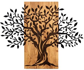 Διακοσμητικό Τοίχου C4802 Δέντρο Φύλλα Μετάλλου Μαύρα - Ξύλο 72x3(βάθος)x58Υεκ. 72x3x58 εκ.