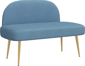 vidaXL Δερμάτινος Πάγκος με Πλάτη Μπλε 110 x 60 x 76 cm