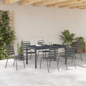 vidaXL Σέτ φαγητού για κήπο 7 pcs Ανθρακί Ατσάλι με Πούδρα