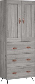 vidaXL Ντουλάπι Γκρι Sonoma 69,5 x 34 x 180 εκ. Επεξεργασμένο Ξύλο