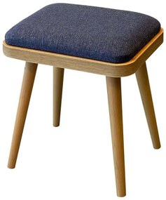 Σκαμπό Vina Mini (Σετ 2Τμχ) 869VEL1456 40x33x46cm Oak-Dark Blue