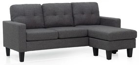 LIANA S DARK GREY ΥΦΑΣΜΑ ΓΩΝΙΑ 185Χ126X84εκ.