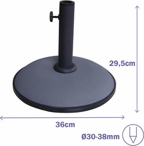 Βάση ομπρέλας Marbueno Γκρι 36 x 29 x 36 cm Στρογγυλή