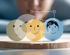 Intra Συλλεκτικό Ξύλινο Παζλ Plywood 4mm - Πολύχρωμα κοψίματα από χαρτί Smiley-Face σε ξύλινο δίσκο Σε Ξύλινο Κουτί - Διαστάσεις Puzzle: 10x10 cm – 25 κομμάτια