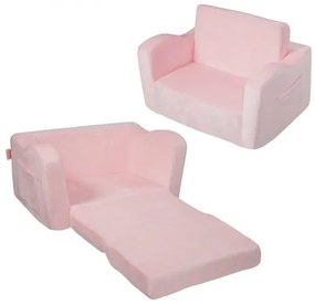 VEVOR Baby Chair Foldable 2-in-1 Comfy Baby Lounger Couch Kids Sofa Pink