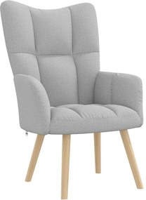 vidaXL Καρέκλα χαλάρωσης με υποπόδιο Cloud Grey Fabric