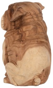 Διακοσμητικό Δαπέδου Dozer Bulldog Ξύλο Suar Σε Φυσικό Χρώμα 26x27x40Y εκ.