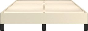 vidaXL Πλαίσιο Κρεβατιού χωρίς στρώμα Κρεμ 120x190 εκ.Συνθ. Δέρμα