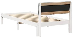 vidaXL Σκελετός Κρεβατιού Λευκό και ανοιχτό γκρι 90 x 190 cm