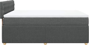 vidaXL Κρεβάτι Boxspring με Στρώμα Σκούρο Γκρι 140x200 εκ Υφασμάτινο