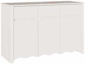 vidaXL Λευκό 114 x 43 x 75.5 εκ Μασίφ ξύλο πεύκου