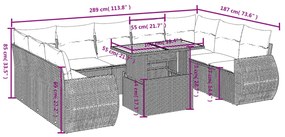 vidaXL Σετ Καναπέ Κήπου 10 τεμ. Μπεζ Συνθετικό Ρατάν με Μαξιλάρια