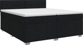 vidaXL Κρεβάτι box spring με στρώμα Μαύρο 200 x 200 cm Ύφασμα