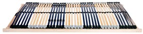 vidaXL Βάση κρεβατιού με λάμες Καφέ 140 x 190 cm Στερεό Ξύλο Μηλιάς